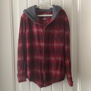 Boys Button Down Shirt with Hoodie